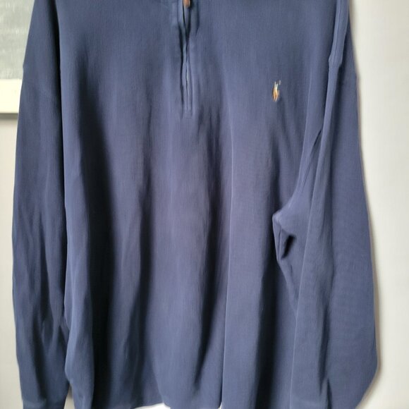Polo Ralph Lauren Estate-Rib Quarter-Zip Pullover Navy Blue 3XB - Picture 5 of 14